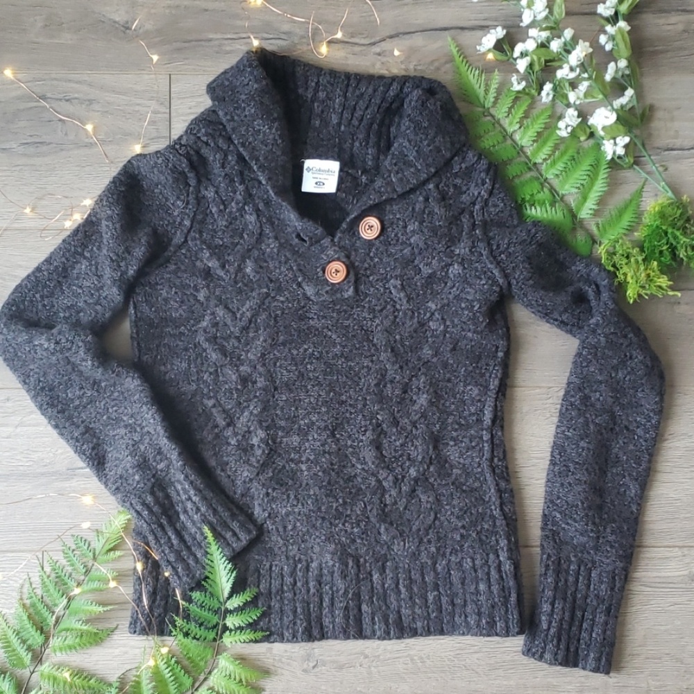 Charcoal Gray Columbia Pull Over Sweater
